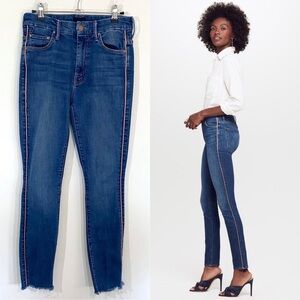 Mother High Waisted Looker What I Had Before I Had You 27 Raw Hem Side Stripe